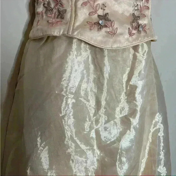 Vintage Fairycore Princess Coquette Embroidered Corset Prom Dress 8 Made In USA - Picture 12 of 15